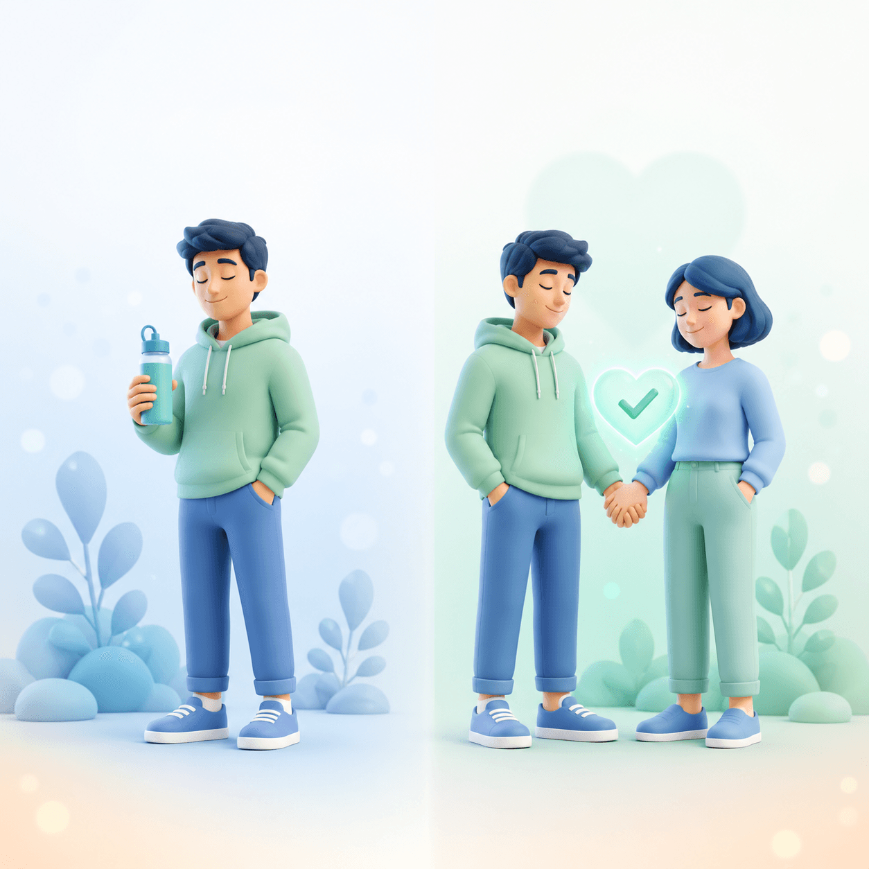 An illustration showing a pledge being created with a calm gesture